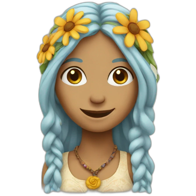 Hippie happy woman emoji
