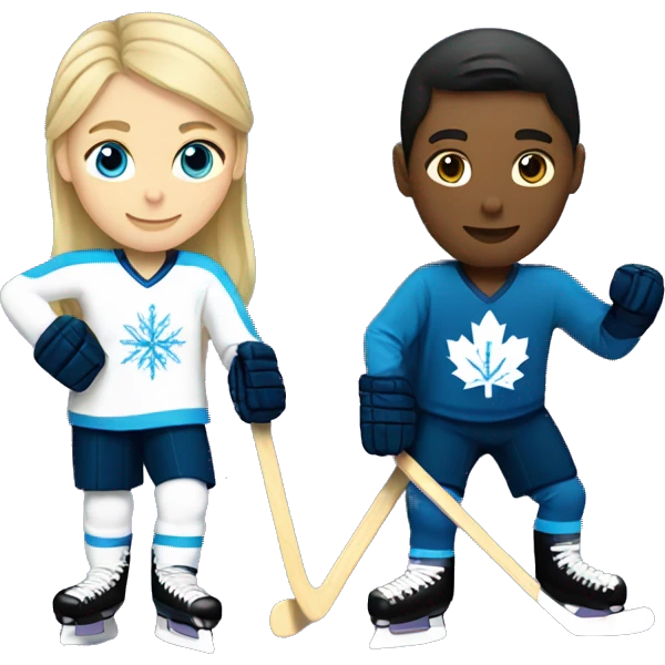 Hockey player and figure skater emoji
