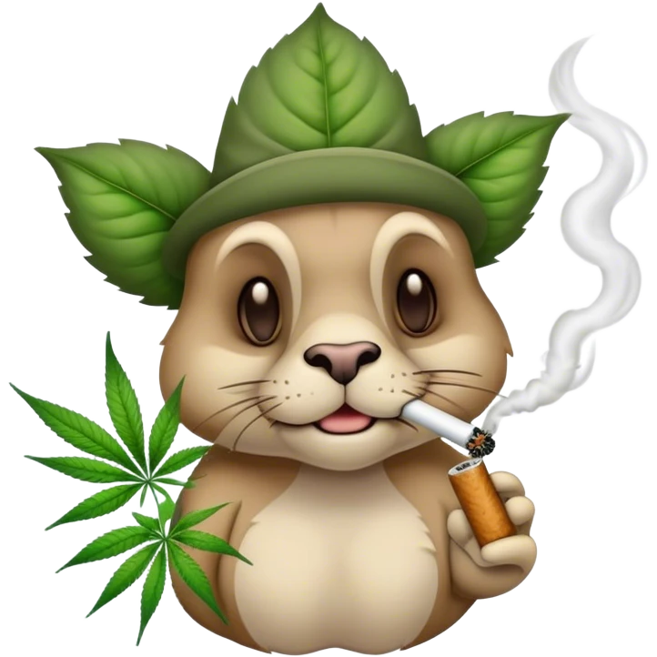 Animal smoking weed emoji
