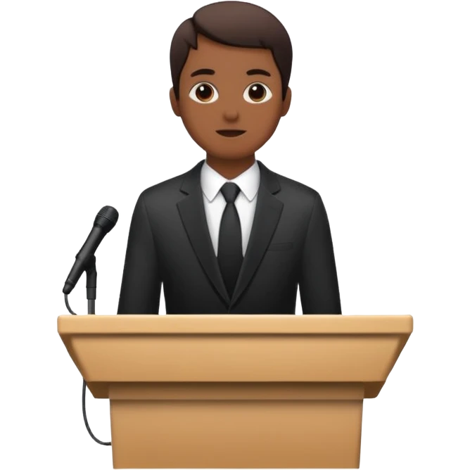 person silhouette speaking from a podium emoji