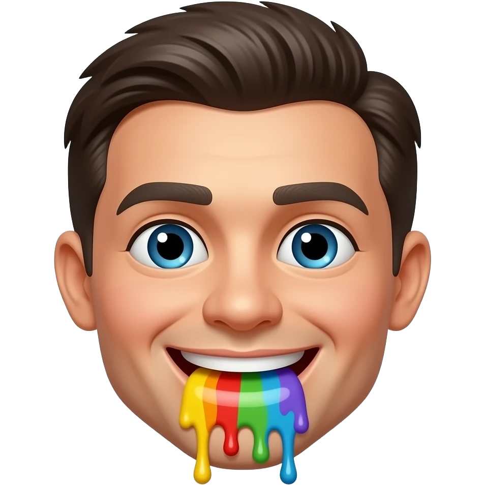 emoji with paint pouring out of it emoji