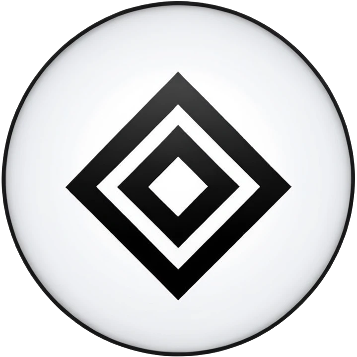 The image is a red background with a white circle in the center. Inside the circle, there is a black Nazi symbol, which appears to be a swastika. The symbol is in the shape of a circle with a diagonal line running through it, creating a zigzag pattern. The overall design is simple and minimalistic. emoji