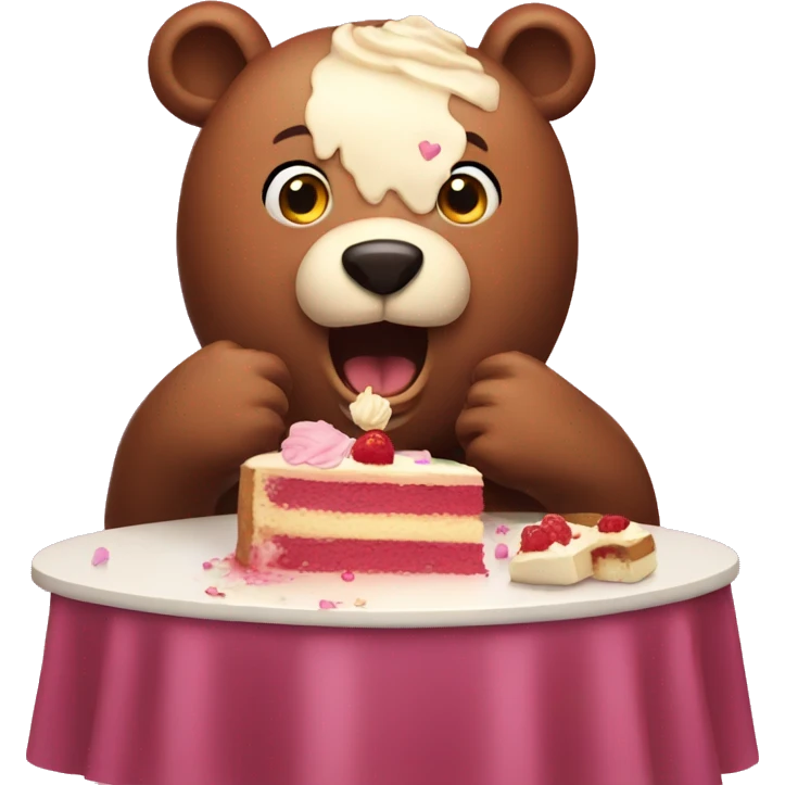 Bear eating cake emoji