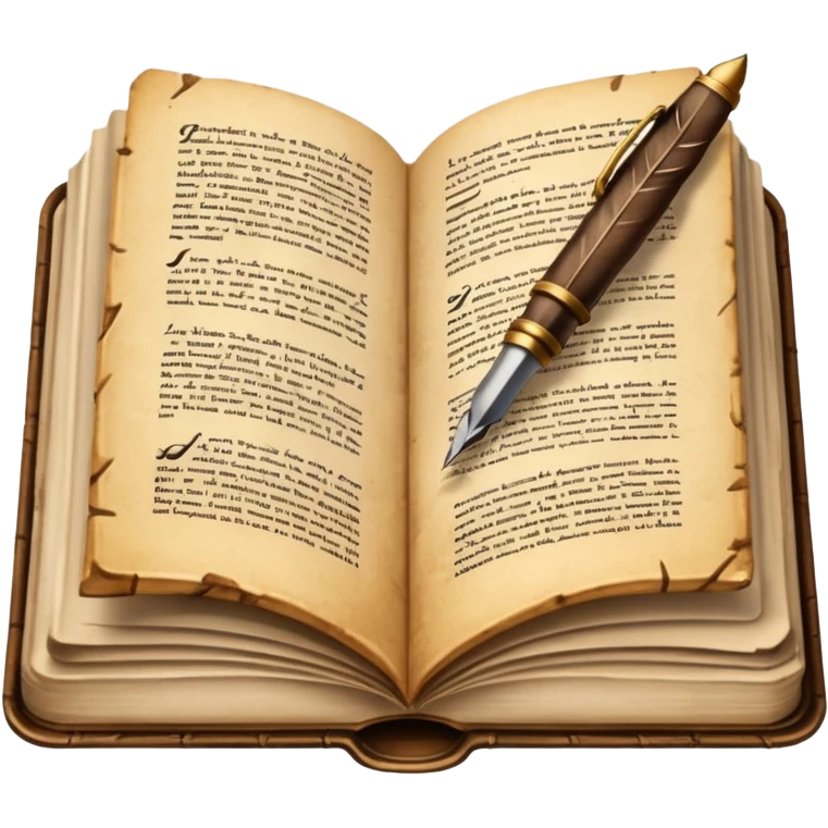 open book and quill emoji