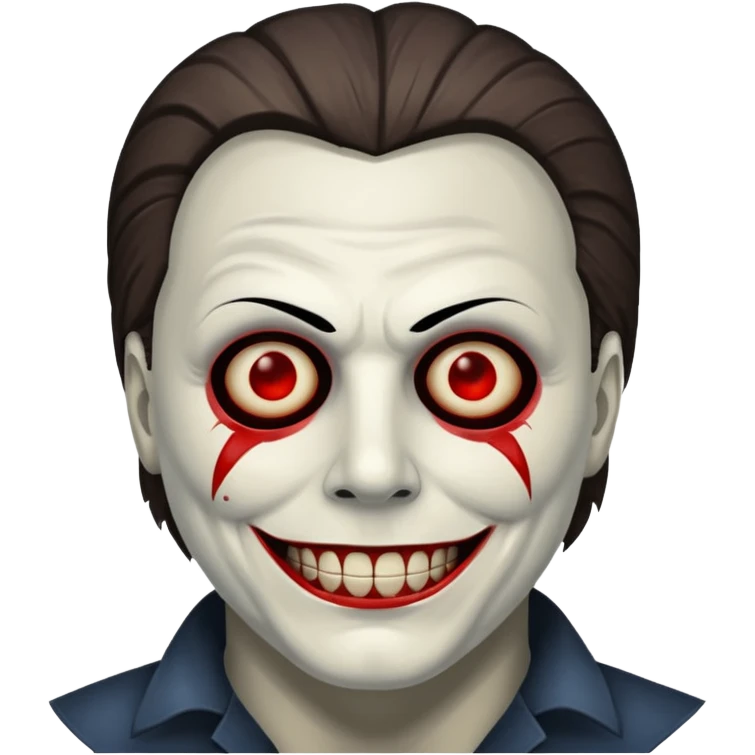 Micheal myers with a grin without red on his face emoji