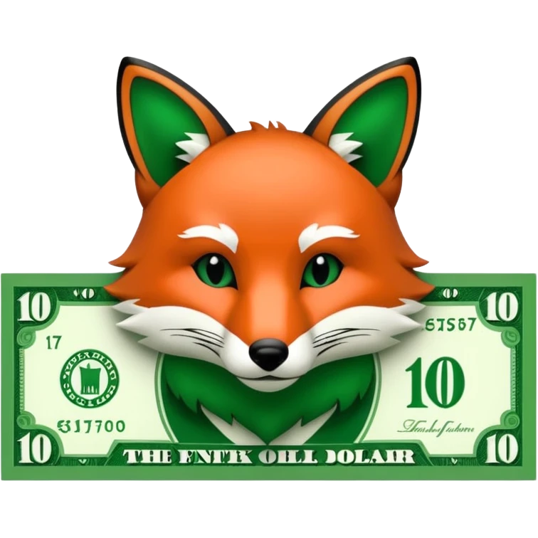 make 100 dollar bill with a fox head silhouette  emoji