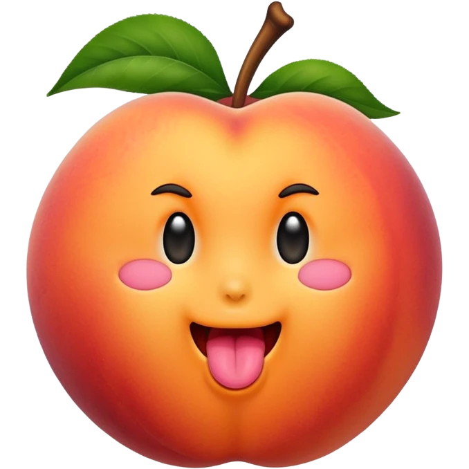 tongue out on a peach emoji