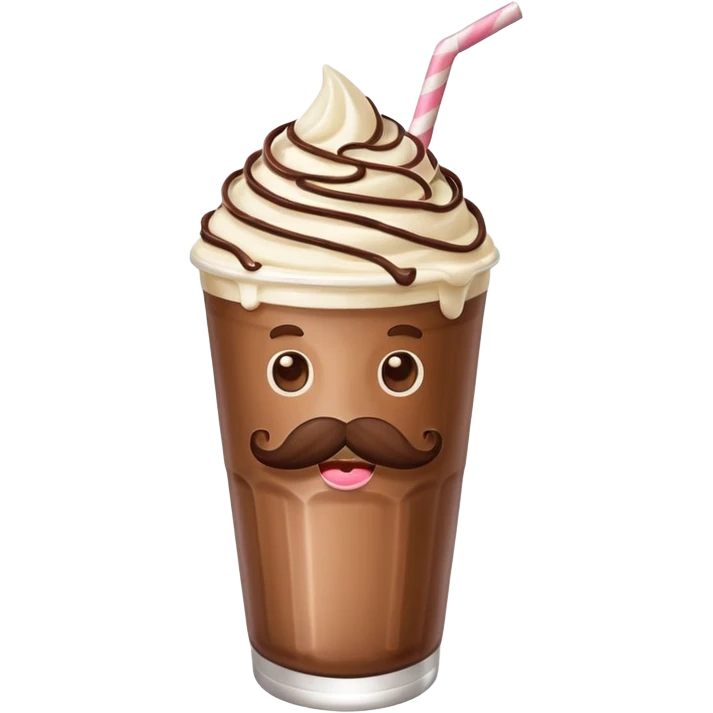 milkshake with mustache emoji