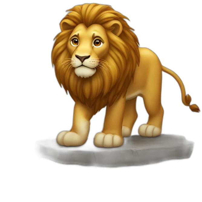 Lion sur un éléphant emoji