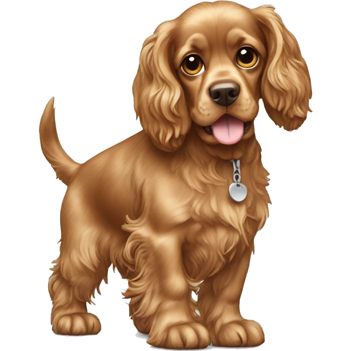 cocker spaniel standing on a keyboard emoji