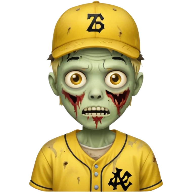 zombie with yellow baseball jersey and hat emoji