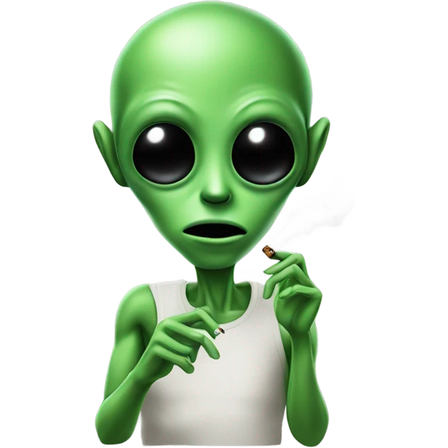 alien smoking joint emoji