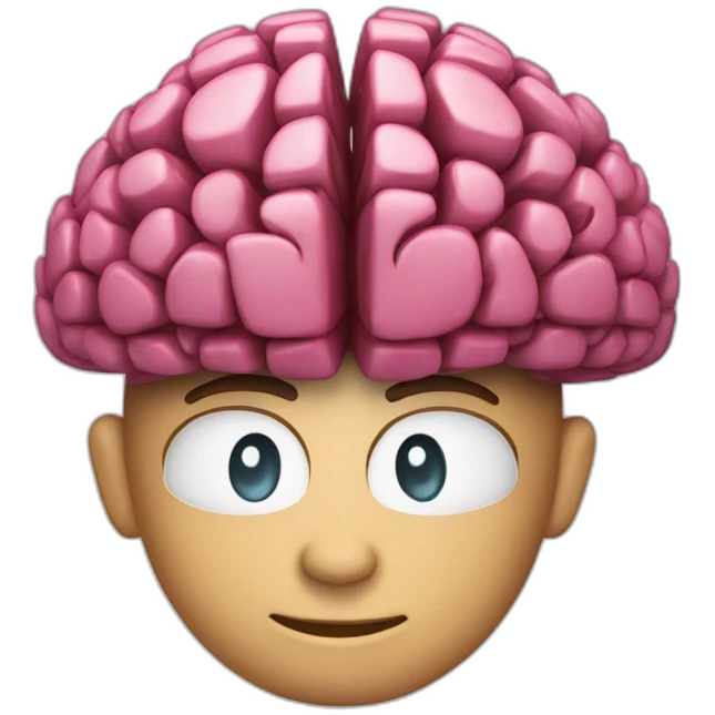 cerebro con aparatos de estudio emoji