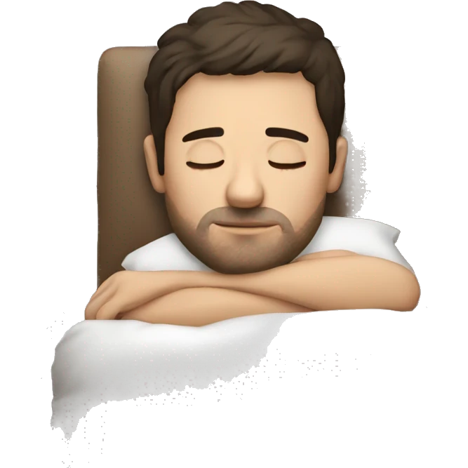 Sleeping man brunette emoji