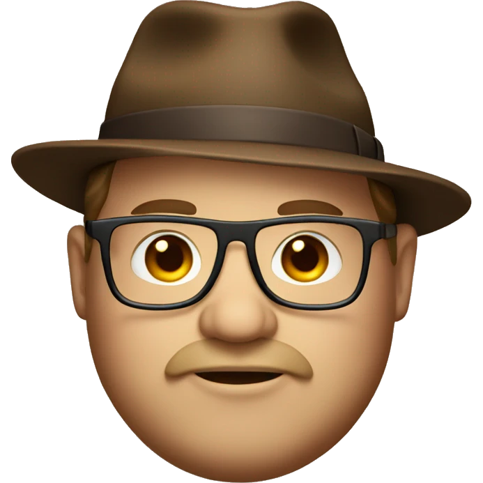 fat guy with brown fedora and glasses emoji