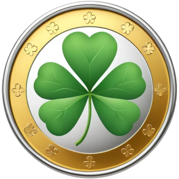 Silver coin clover emoji