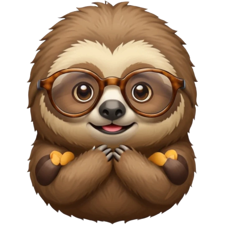 Сделай милого ленивца в очках emoji