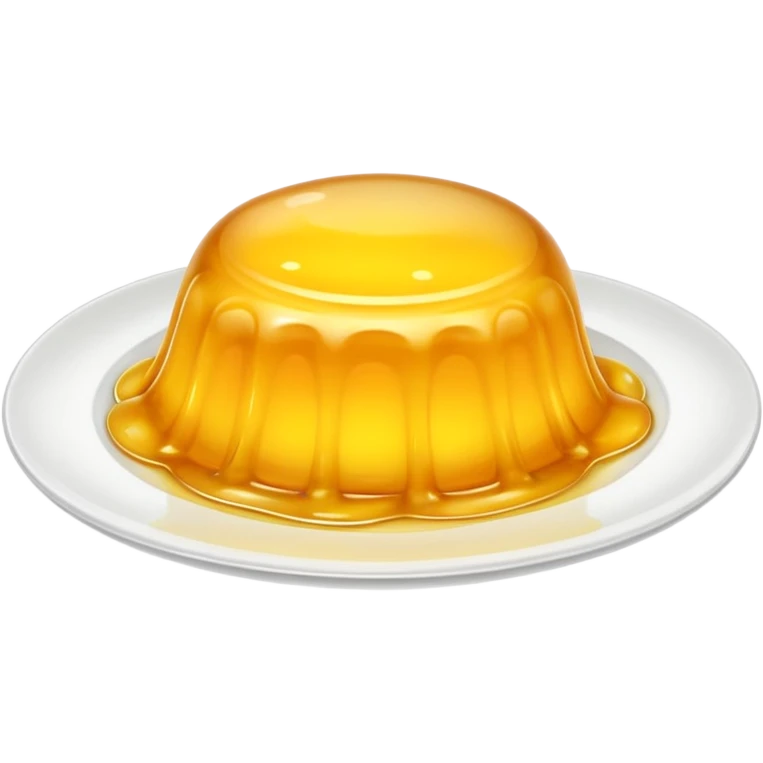 Yellow jelly on plate without eyes emoji