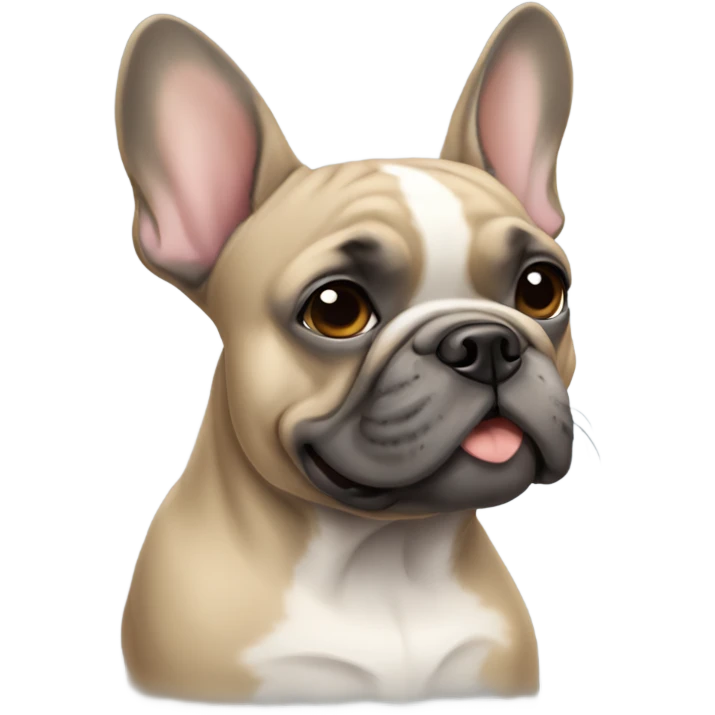 Gray and tan French bulldog emoji