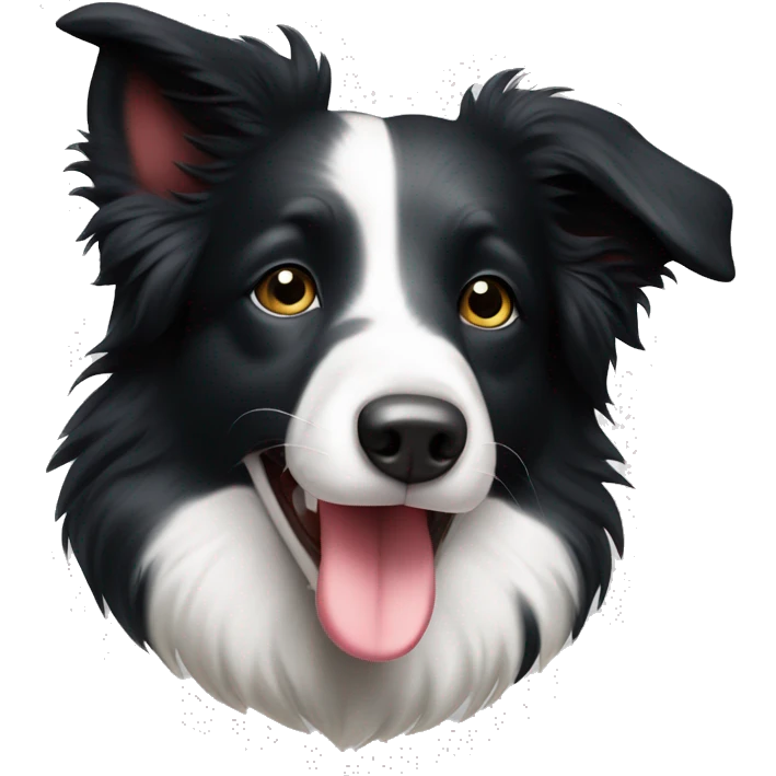border collie con cuore bianco emoji