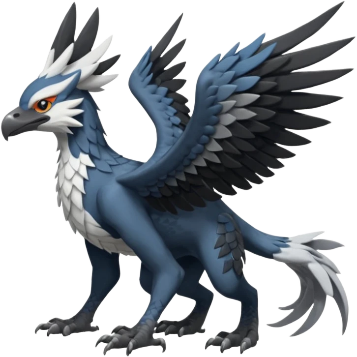 Fionbri-Vernid-Trico-Nargacuga-Silvally-Gryphon-fusion, full body emoji