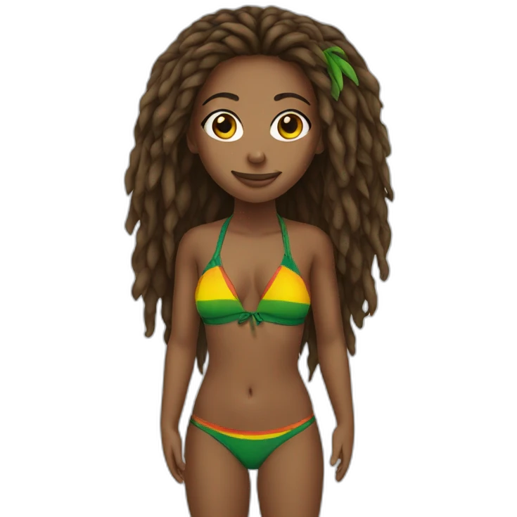 Rasta girl bikini emoji
