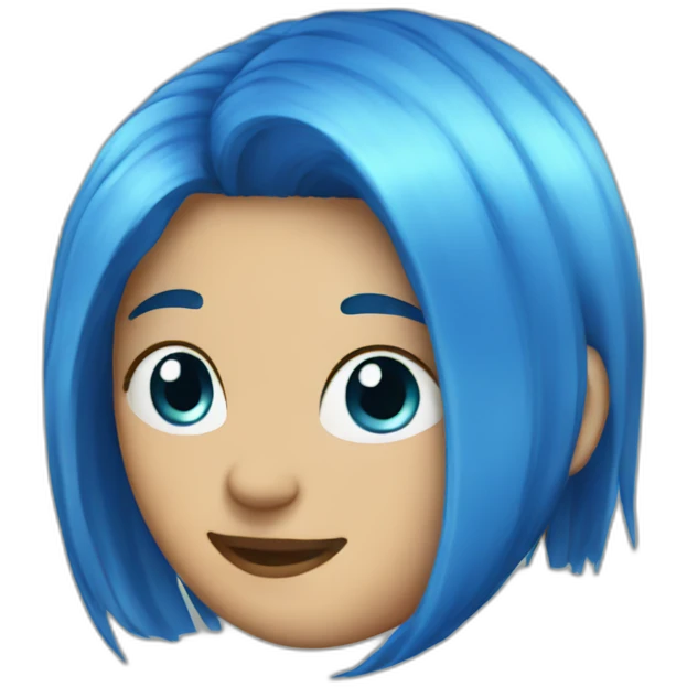 Blue hair they them emoji
