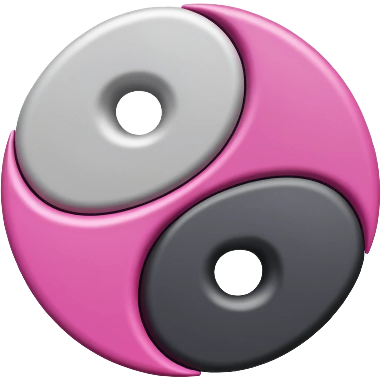 Yin Yang grey and light magenta  emoji