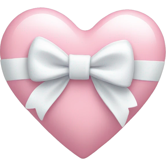 Pastel pink heart with white bow emoji