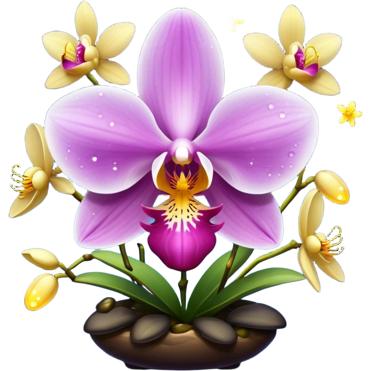 orchid with fireflies trapped like stars emoji