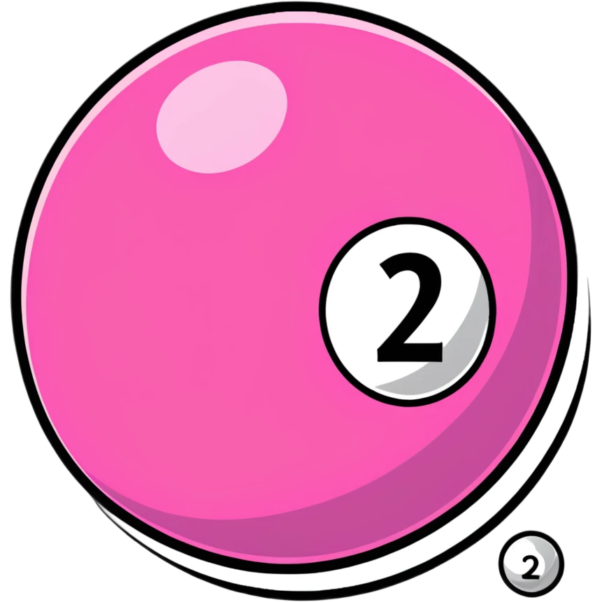 pink billiard ball with the number 23 emoji