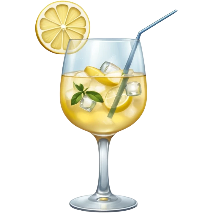 Spritz St-Germain avec citron et glaçons dans un verre cocktail  emoji