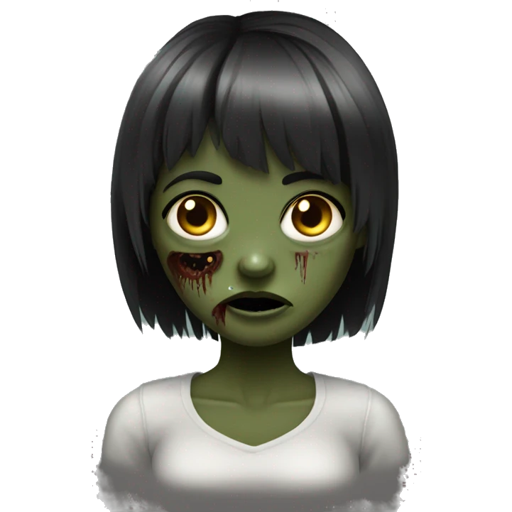 zombie girl her hair is black with bangs emoji