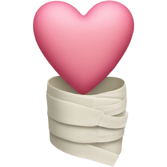 Pink heart with bandages  emoji