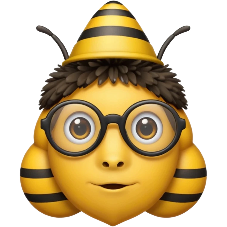 bee with party hat and eye glasses emoji