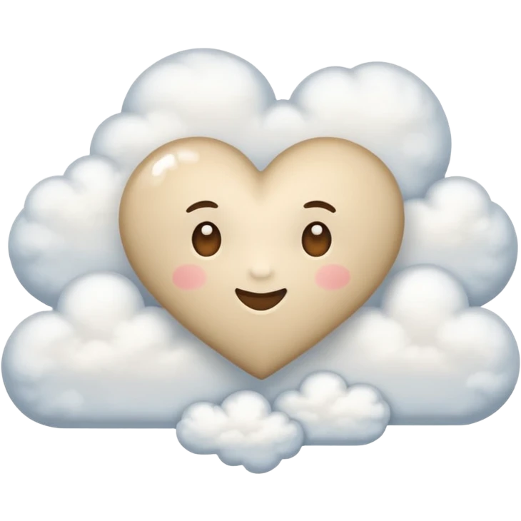 beige heart in the clouds emoji