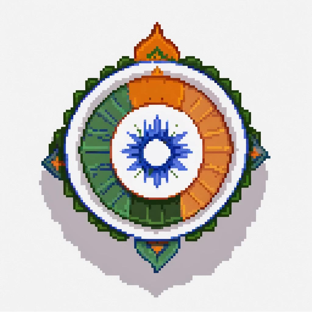 Indian flag with saffron, white, and green horizontal stripes and blue Ashoka Chakra wheel in center emoji