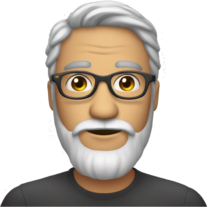 un hommbre sin perlo con lentes y barba emoji