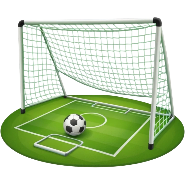 Haz una porteria de futbol y rodea con el poste emoji