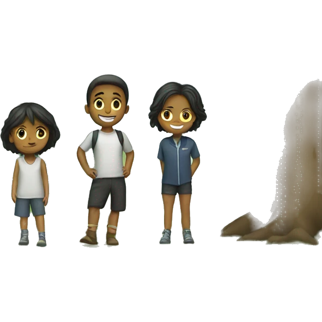 girl and boys under tree emoji