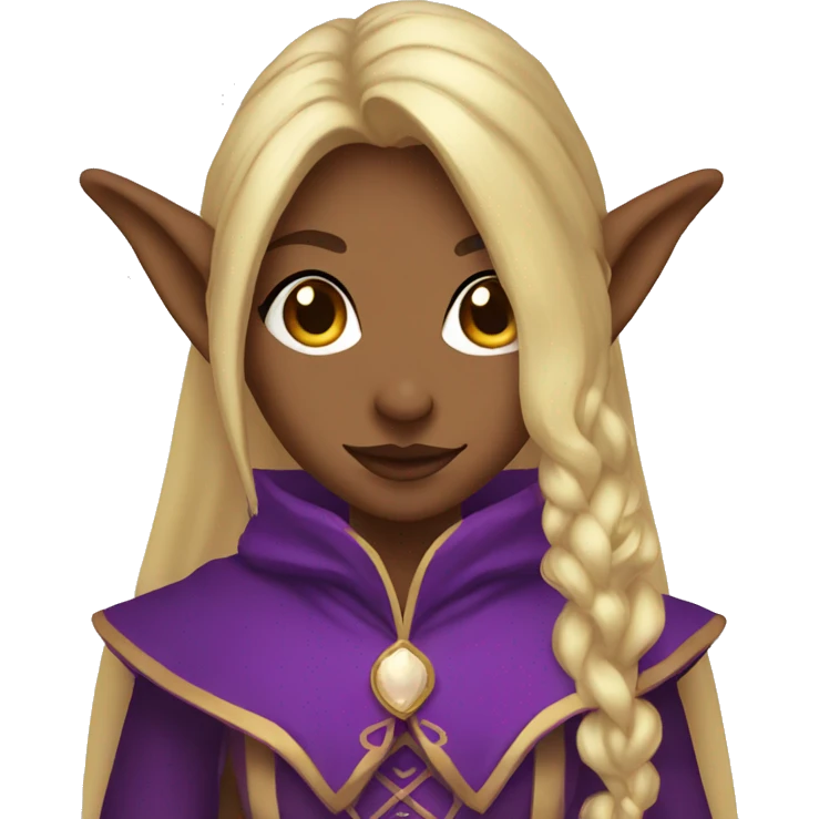 Noble female Elf with Elf ears and blonde hair and purple robes emoji