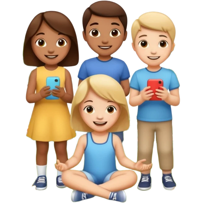 5 children playing in the garden emoji