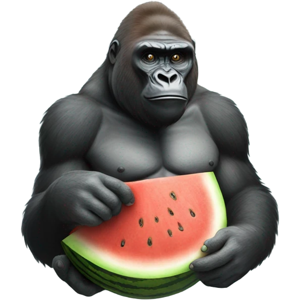 Gorilla holding a watermelon  emoji