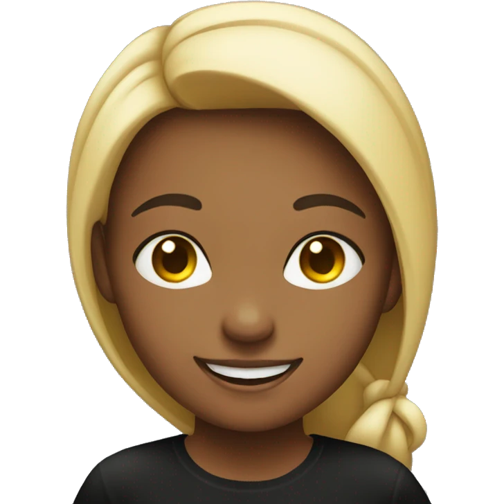 smiling girl in black shirt emoji