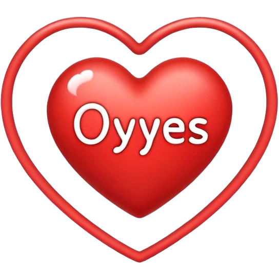сердце с надписью внутри “OyyYes” emoji