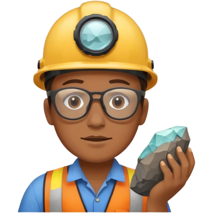 mineral rock fan geologist face emoji