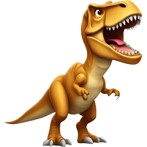 Mad  cartoon T. rex emoji