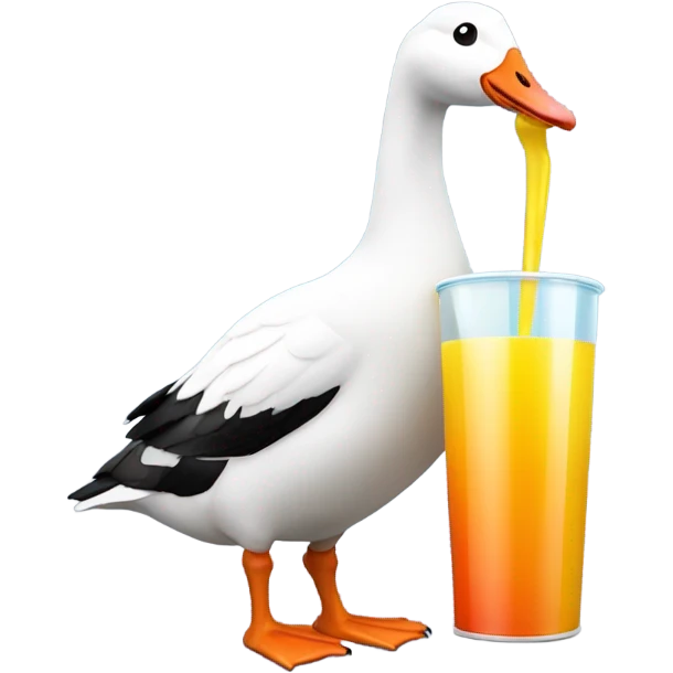 Goose drinking juice emoji