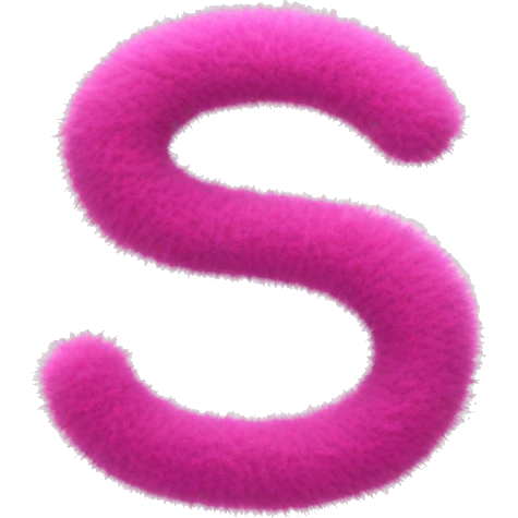 Pink fuzzy Letter S emoji