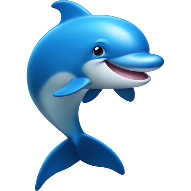 Blue Dolphin Front facing emoji